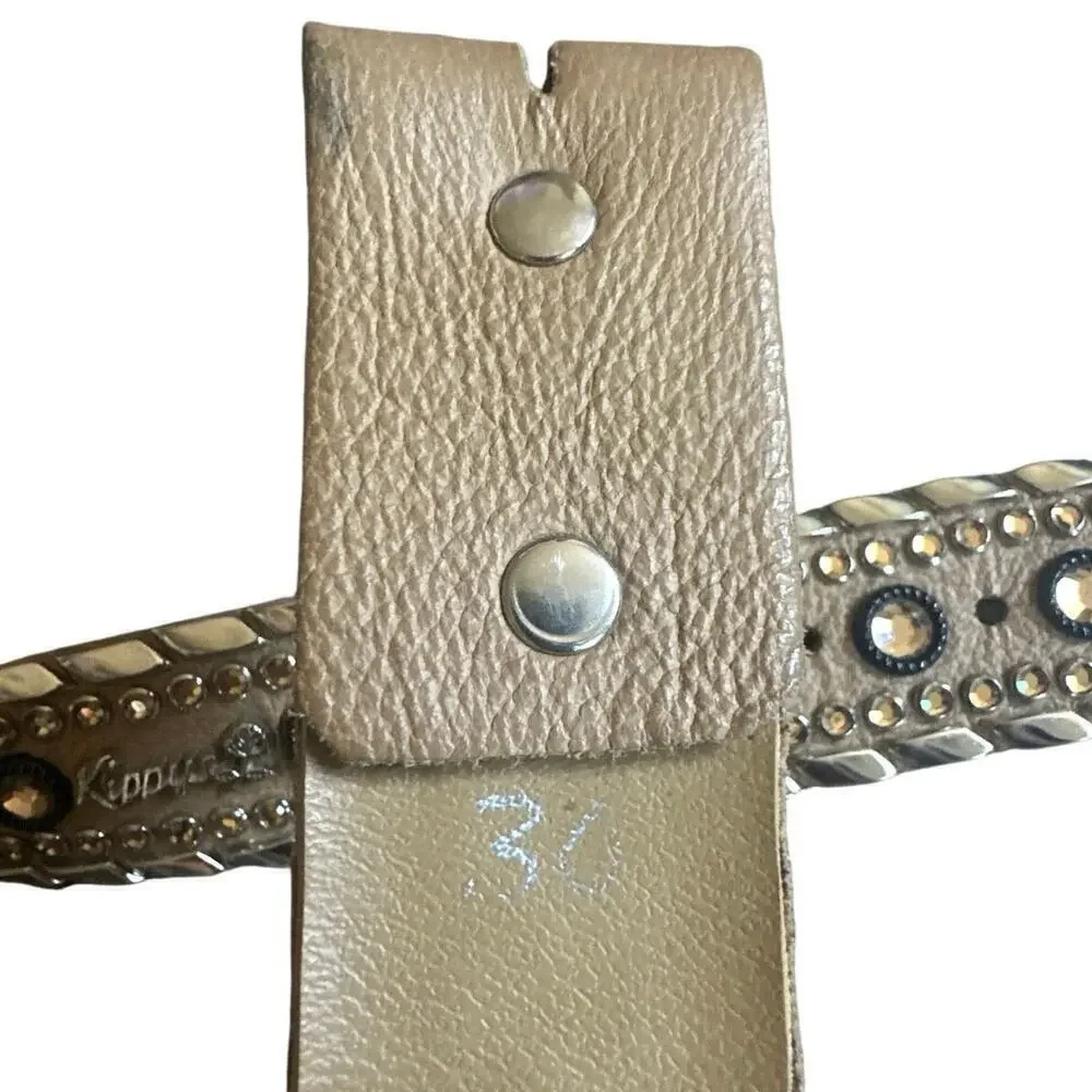 Cowgirl Kippys Swarovski Crystal Rhinestone Gold Leather Western Belt Size 30